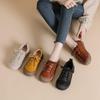 Genuine Leather Shoes Women Flat Casual Shoes Soft Cow Leather Brand Shoes Black Yellow Comfortable Plus Size 41