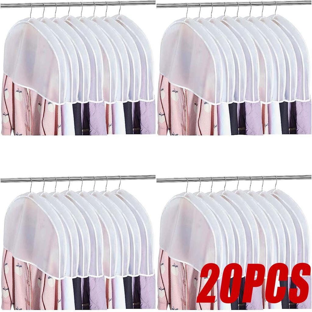 20 peças Capa de Proteção contra Poeira para Pendurar Roupas Saco de Armazenamento para Vestido de Noiva Terno Casaco Sacos para Vestuário Organizador Organizadores de Roupas para Pendurar no Guarda-Roupa