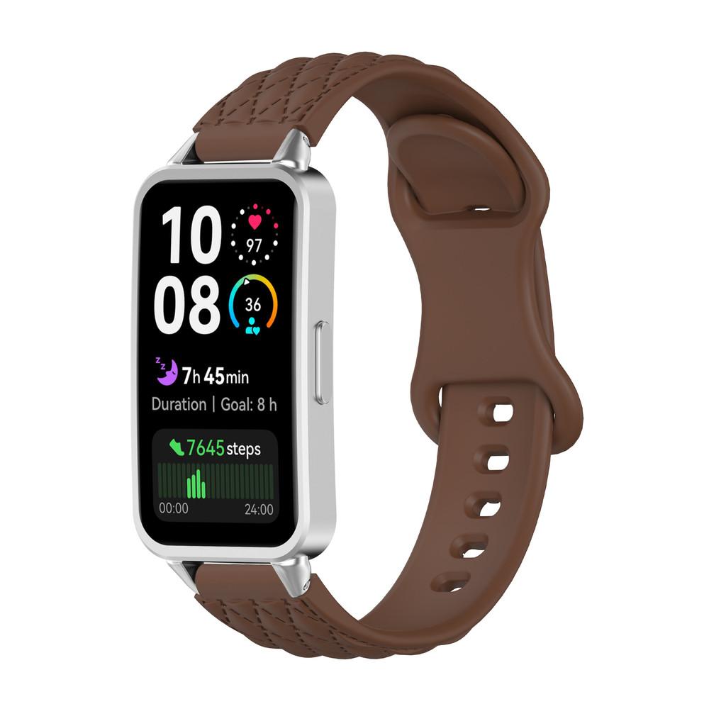 Diamond Patterned Butterfly Buckle Silicone Waterproof Strap Suitable for Huawei Wristband 11/11 Pro 10 9 8 For HUAWEI Band