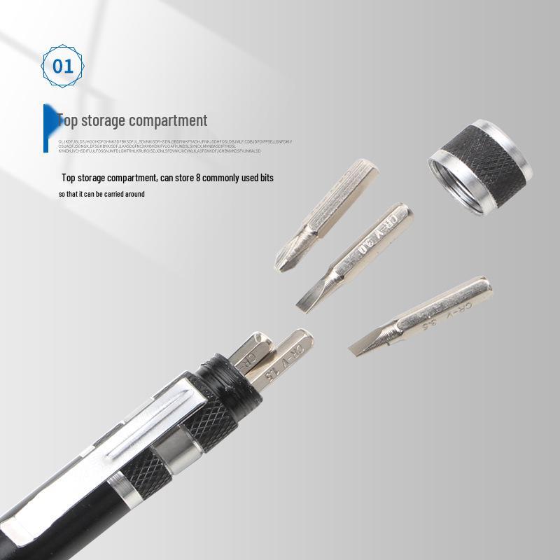 8-in-1 Multi-purpose Aluminum Alloy Screwdriver Pen with Flat & Cross Heads