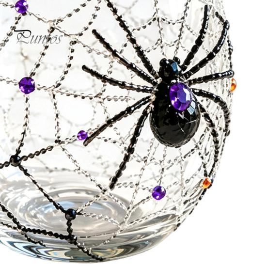 Cute Ghost Pumpkin Spider Web Glasses Halloween 3D Embossed Glass, Painted Tumbler, Durable Cold Drink Tumblers Lead-free Wine Beverage Cup for Party