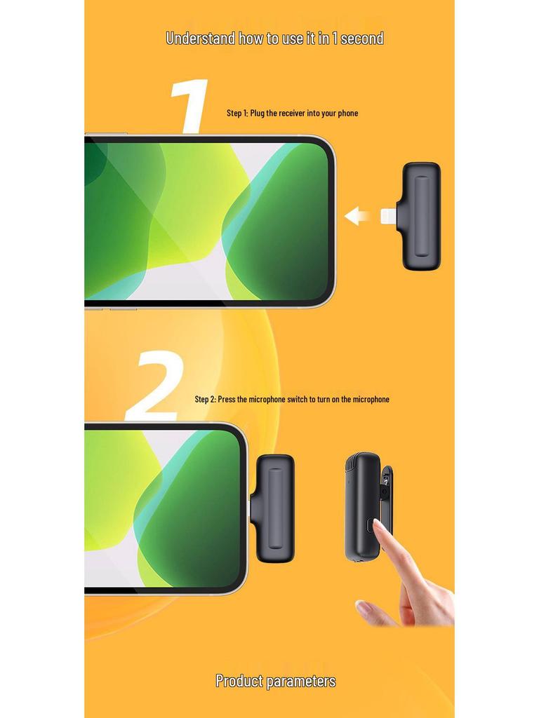 J13 Wireless Lapel Microphone with Charging Case for Live Streaming & Mobile Recording