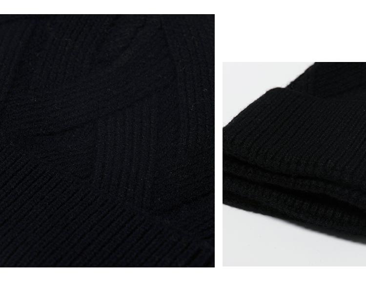 Hengyuanxiang Pure Wool Hat Men's Autumn and Winter Warm Knitted Hat Windproof and Cold Proof Soft and Comfortable Hat