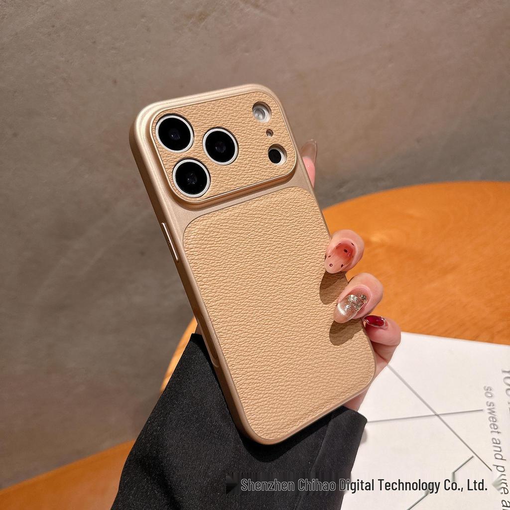 iPhone 17 Pro Max Lychee Pattern Case: Simple Precise Hole Design, Anti-fall PC for Apple 16