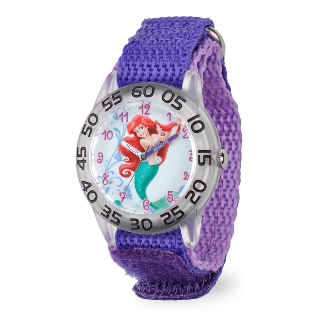 Disney Ariel Girls Plastic Time Teacher One Purple Watch, Size,