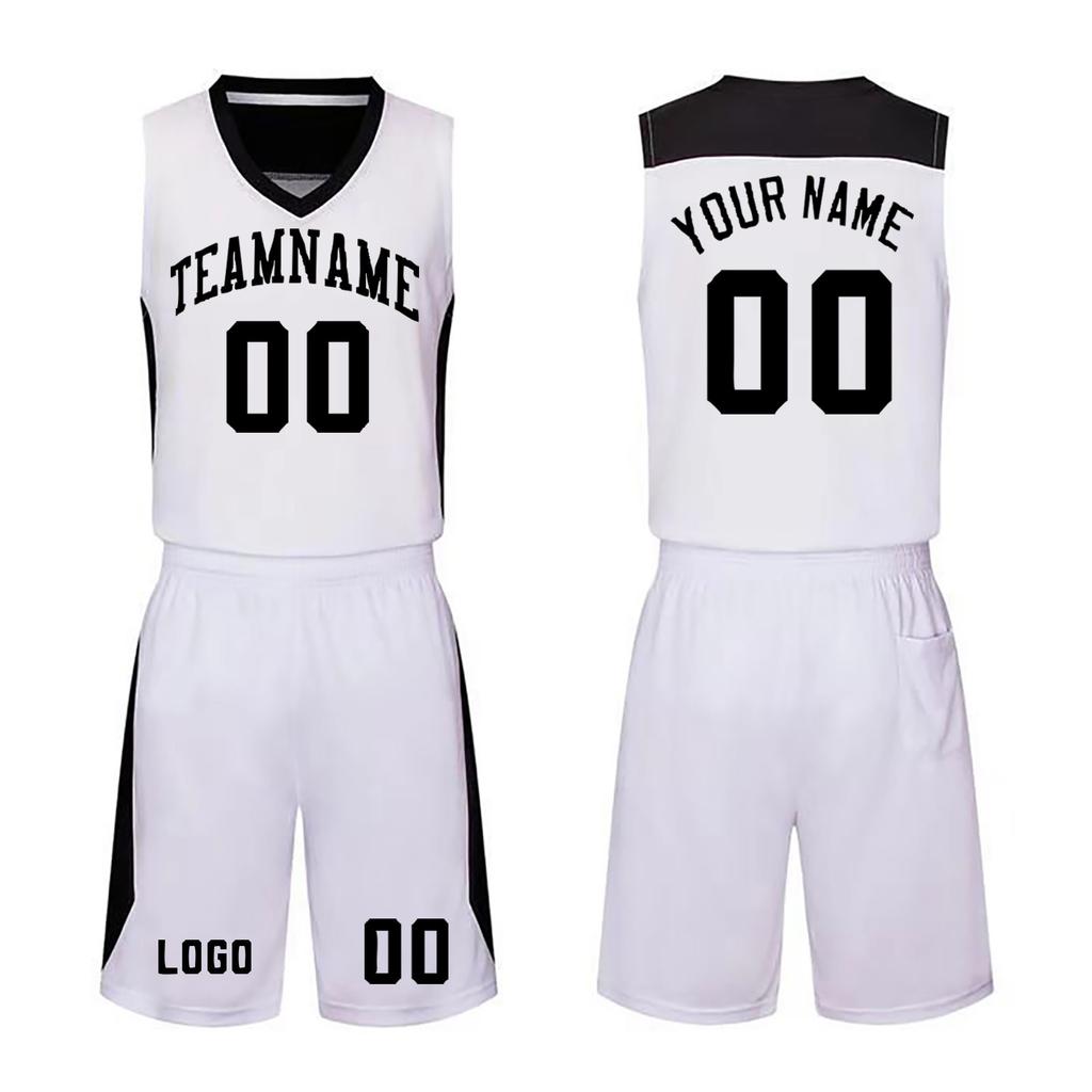 Custom Basketball Jersey Set Sleeveless Top and Shorts Two Piece Athletic Uniform for Team Men Women Youth Personalized Number