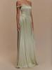 European and American Shrink Pleated Waist A Pendulum Net Color Satin Dress 2026 New High Waist Slim Dress Long Dress
