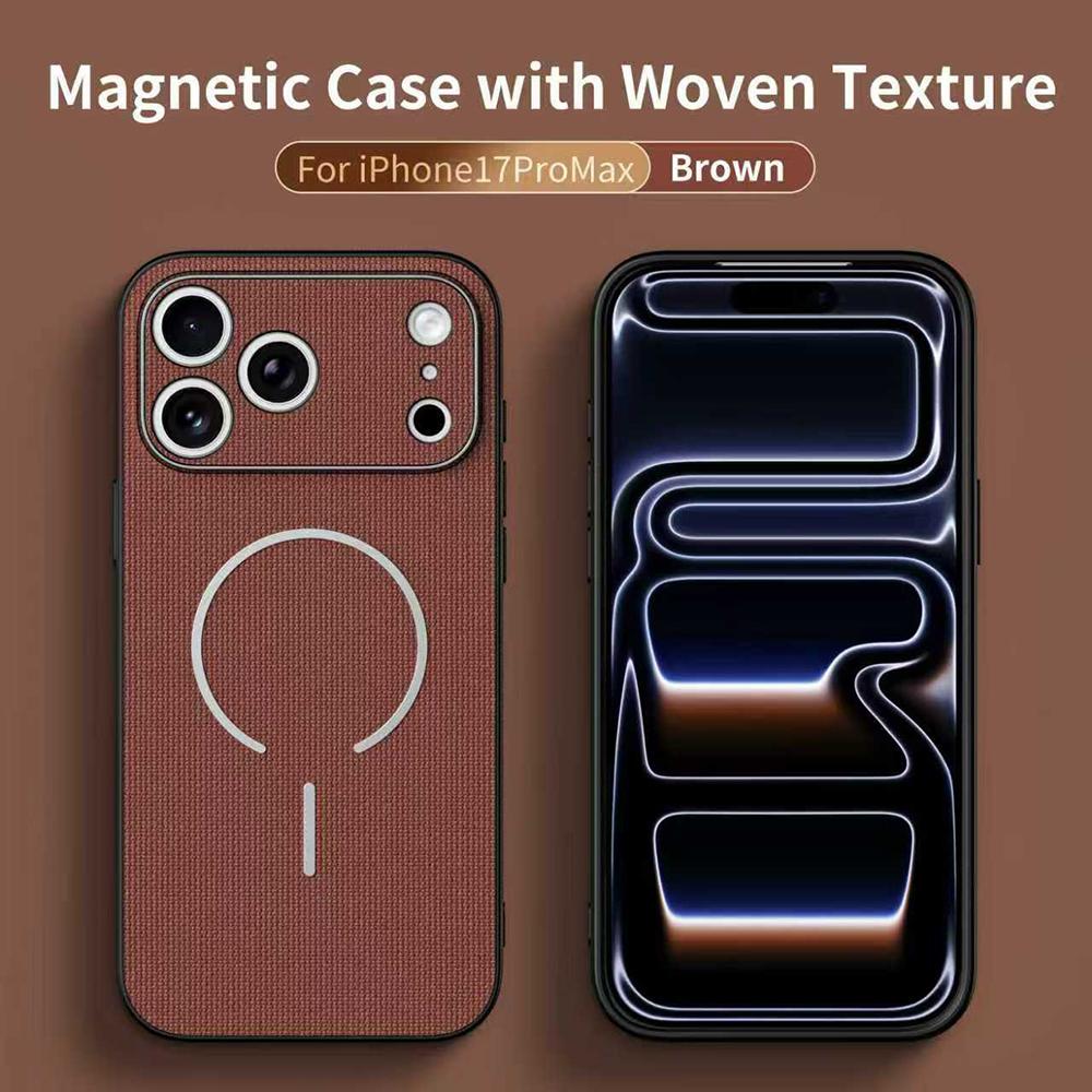 Woven Texture Magnetic Phone Case For For Iphone 17 Pro Max 17Pro 17 For  Shockproof Cover For For Iphone 17 ProMax Case iPhone17 Pro Max
