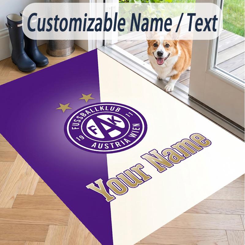 Custom Text Printed Rug Austria Wien FC Non Slip Floor Carpet For Home Room Decor