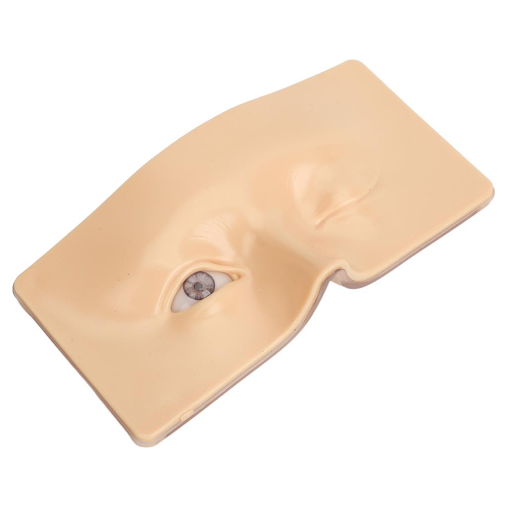 Eye Makeup Practice Board Open Close Eyes Reusable Silicone Mannequin Face Board with Bracket White