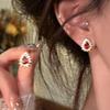 Rose Dewdrop~ Red Court Earrings New Niche Design Stud Earrings Women's Premium Light Luxury Earrings