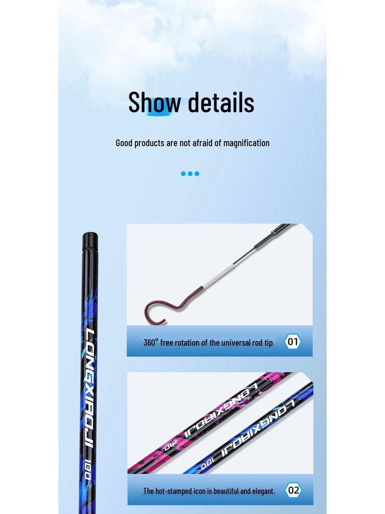 Ultra-Light 1.8m/2.1m Stream Fishing Rod for Crucian Carp, Minnow, White Amur