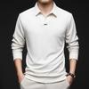 Men's Spring Autumn New Designer High End Brand Scissor Lapel Long Sleeve Polo Shirt Casual Lapel Comfort T-Shirt Men's Clothing