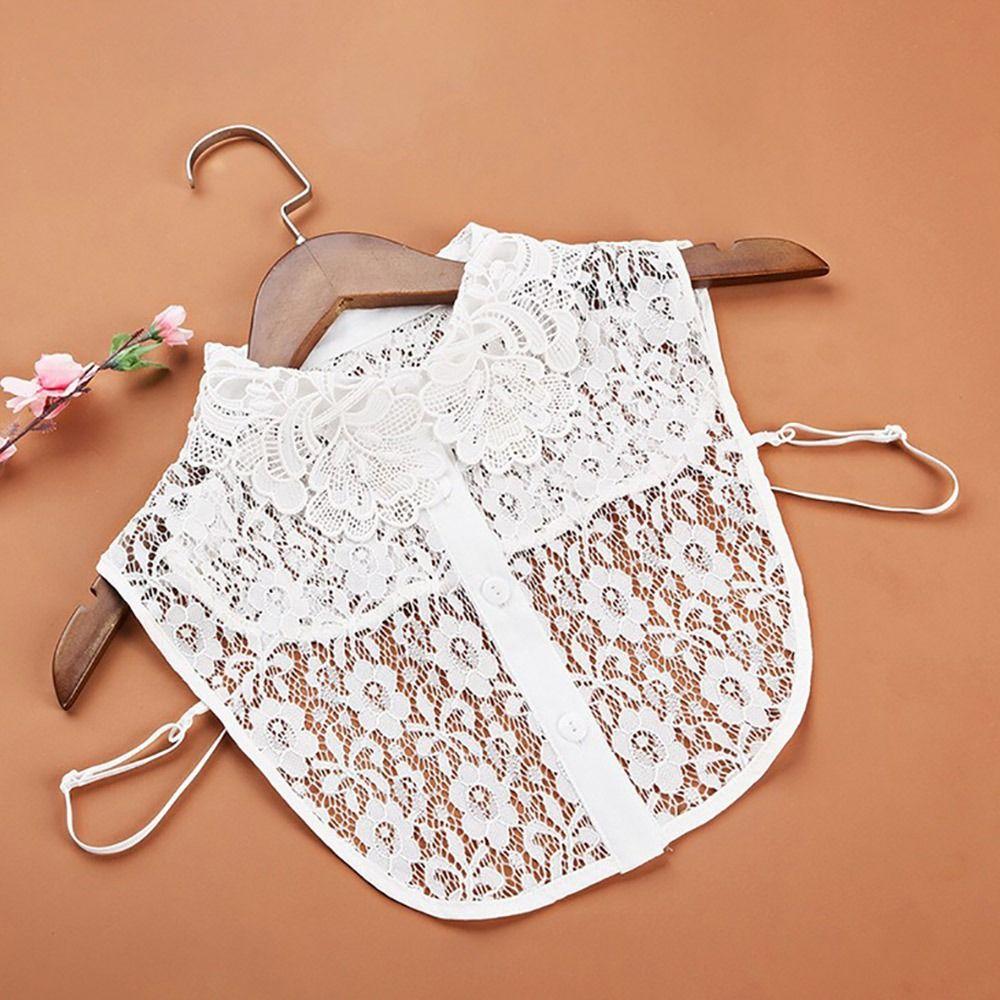 Clothes Accessory Detachable Fake Collar Lace Neckline Adjustable Shawl Wrap Women Girls Lapel Half Shirt Fashion False Collar