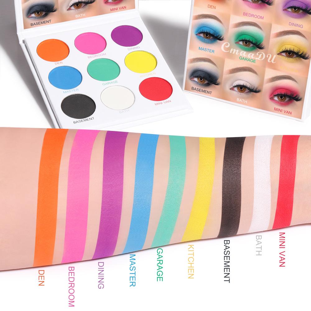 9-color Eyeshadow Matte Eye Shadow Palette Langlasting Waterproof Color Eye-shadow Flash Eye Shadow Disc