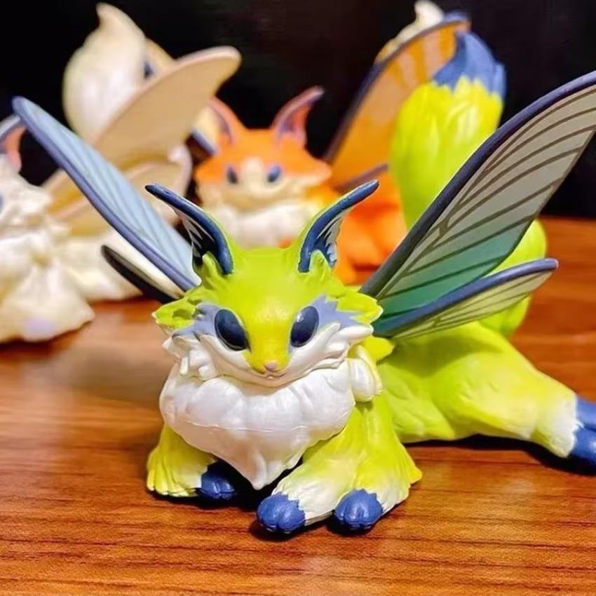 Butterfly Cat Silkworm Moth Cat Statuette Assembling Toys Ornament Cartoon Action Desktop Decorate Home Decoration Accessories