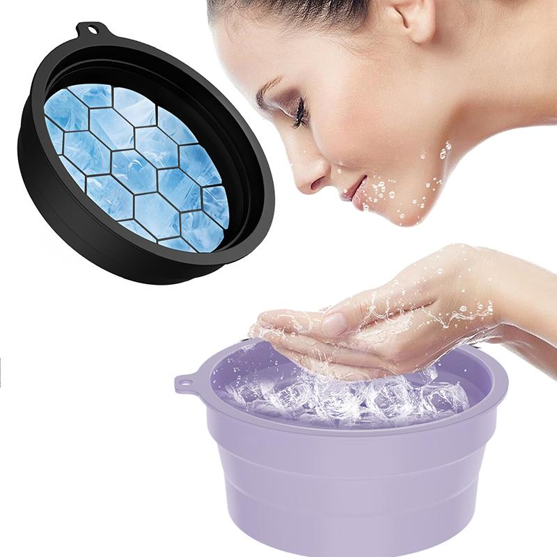 Ciotola Portatile per Bagno di Ghiaccio per il Viso per Trattamenti Viso Immersione Immersione Viso Pieghevole Ghiaccio per il Viso Lavabo per Lavaggi Viso Strumento per la Cura della Pelle del Viso per Casa Viaggio