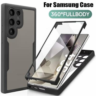 360° Täielikult Kattev Põrutuskindel Ümbris Samsung Galaxy S24 S23 S22 S21 Plus Ultra jaoks Põrutuskindel Kate Samsung Galaxy S23 S21 S24 FE jaoks