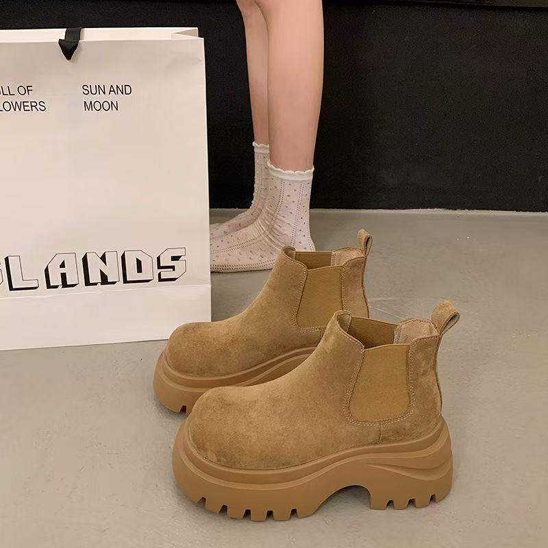 Britischer Frühherbst 2025 Herbst Koreanische Version Plattform Neue Martin Stiefel Erhöhte Plattform Mode Damen Schuhe Vielseitig