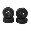 4PCS RC Tires 2.2in Black Rubber Simple Installation Wear Resistant RC Car Replacement with Plastic Rim for 12mm Hex RC Car