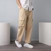 Overalls Men's Summer Korean Version of Trendy Loose Large-size Casual Men's Pants Solid Color Nine-point Straight-leg Pants
