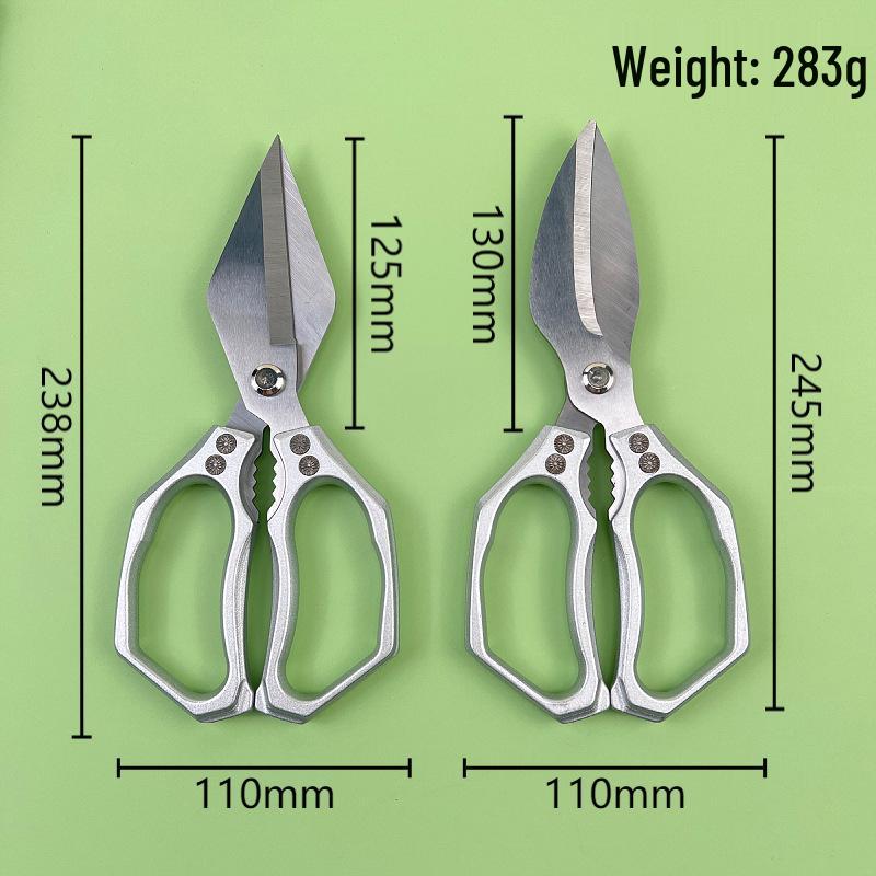Multifunctional Kitchen Scissors: Aluminum Handle, Ideal for Poultry, Bones, and Fish