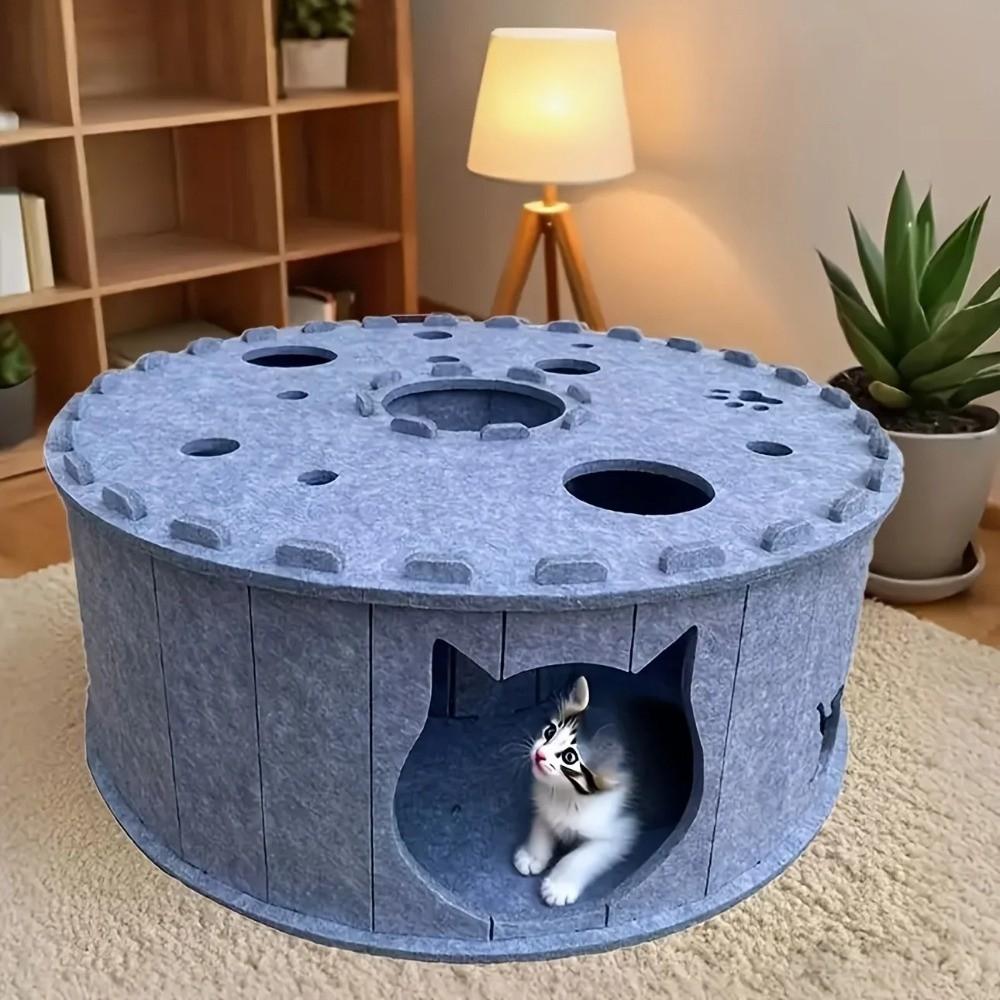 Breathable Cat Tunnel House Non-Shedding Scratching Board Cat Tunnel Play Center  Home Indoor