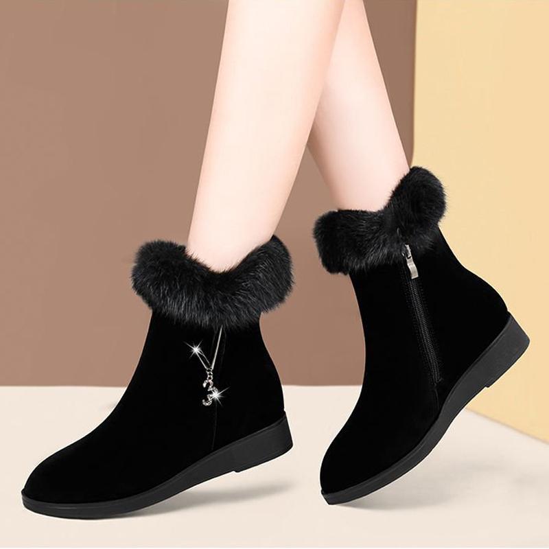 Women Boots Winter Boots Thick-heeled Shoes Ankle Boots Non-slip Mother Shoes Women Winter Boots Shoes Flat Boots
