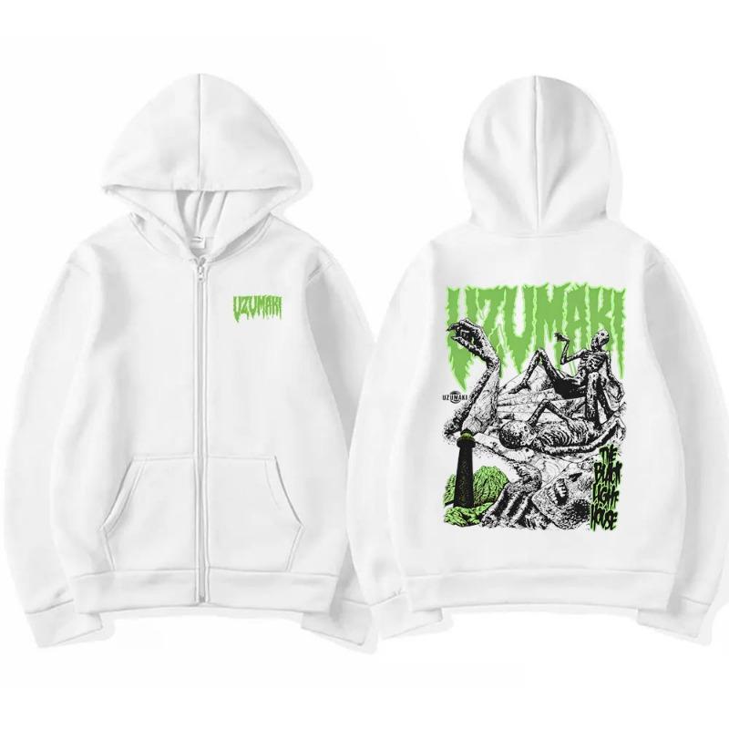 Japanese Anime Tomie Junji Ito Uzumaki Zipper Hoodie Men Women Manga Horror Zip Up Jacket Male Casual Vintage Zip Up Sweatshirt