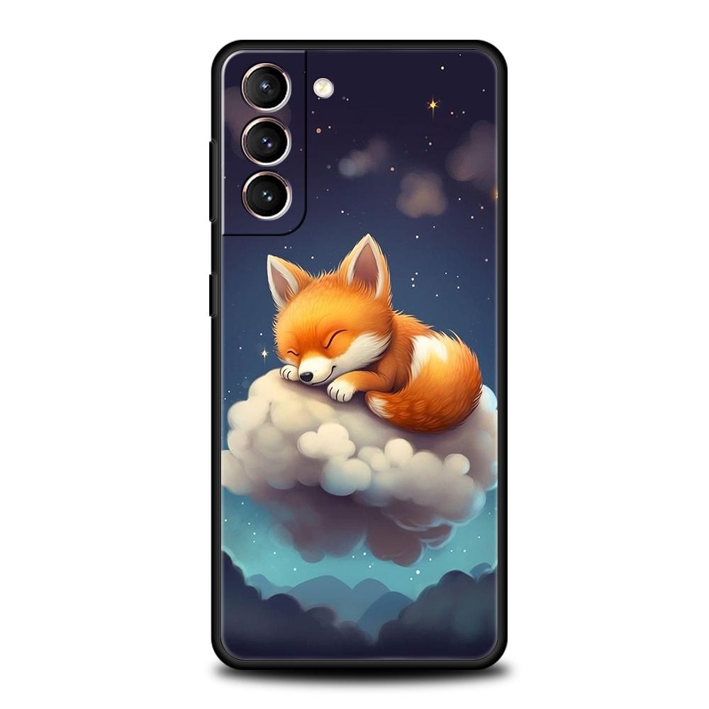 Phone Case Cover for Samsung Galaxy S25 Edge S24 S23 S22 S20 S21 FE Ultra S10 S10E Plus 5G Soft TPU Capas Cute Animal Fox Capas Samsung S24Ultra