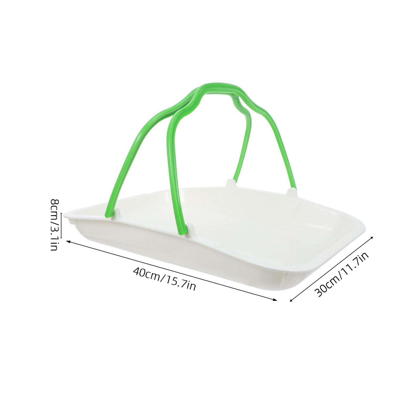 

Bread Tray with Handle Reusable Cake Carrier for Parties Rectangle Handheld Dessert Serving Plate for Picnic Restaurant Buffet зелёный