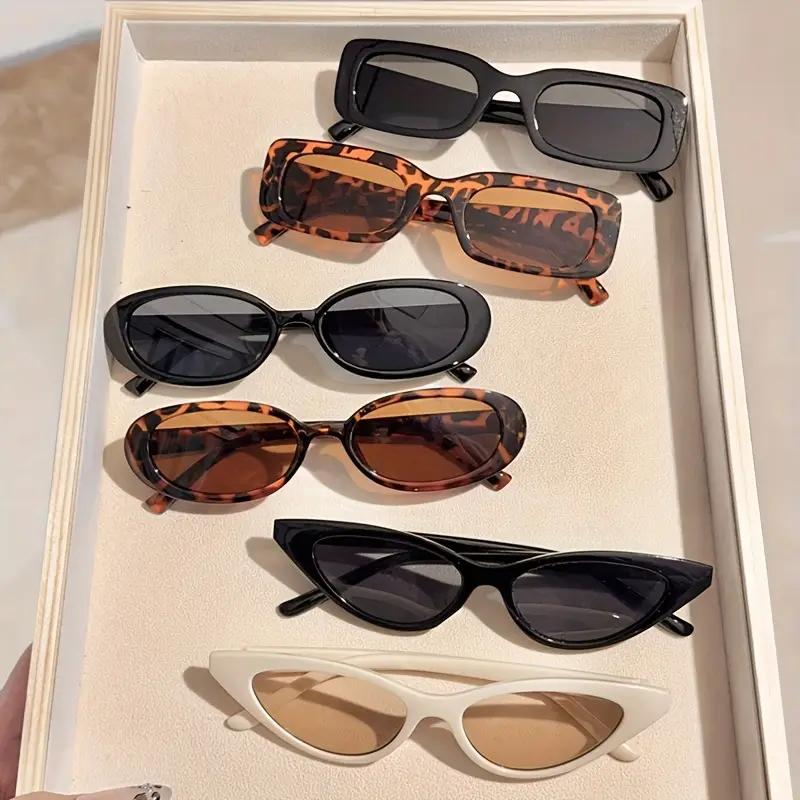 6Pcs Women's Fashion Glasses Set Durable Pc Frame, Leopard Print Decorative Glasses Daily Decoration Gift Set