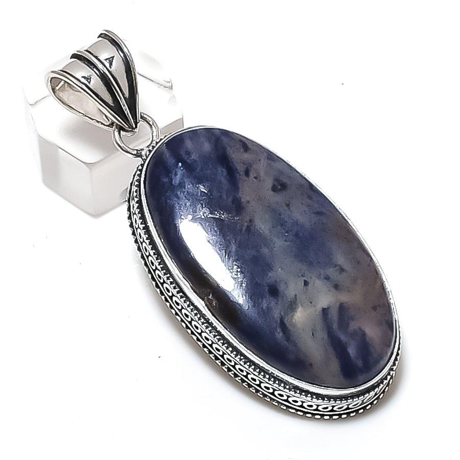 

Natural Sodalite Gemstone 925 Sterling Silver Jewelry Pendant 2.40 i5j09