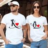 Fashion Letter Print Couple T Shirt for Lovers Newest Korean Shirt Chic King Queen Heart Graphic T Shirts for Couples