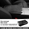 ABS Carbon Fiber Center Console Armrest Protective Cover For Tesla Model 3 Highland 2024  Model Y Juniper 2025 Car Accessories