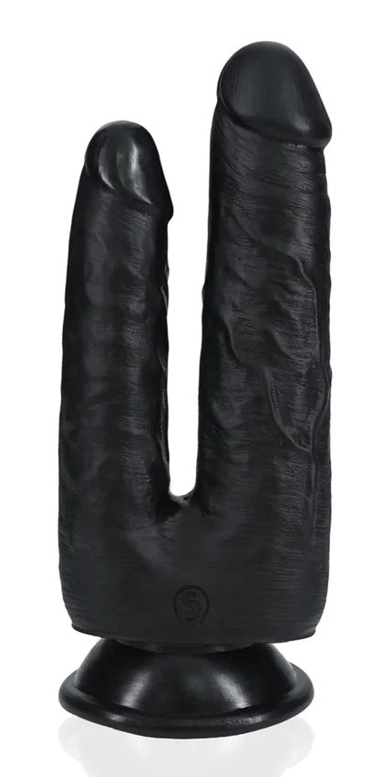Double Gode Double Trouble 15 x 4.5cm Noir - Real Rock - Godes Doubles