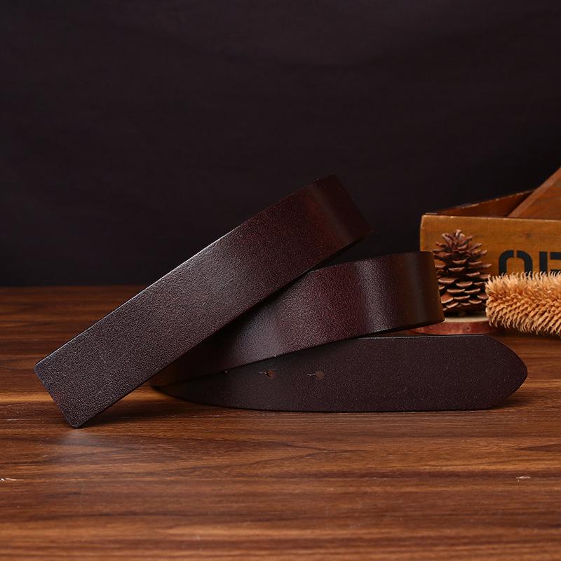 Headless Belt Men'S Genuine Leather First Layer Cowhide Belt Strip Trend No Buckle Smooth Buckle Belt Plate Buckle Belt No Buckle Head
