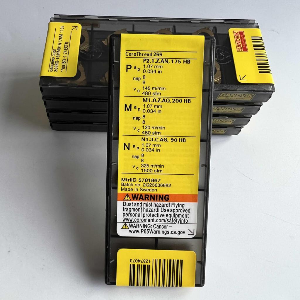 Original Sandvik / 266RG-16MM01A175M 1135 / CNC Lathe Carbide Blade 10 Pcs