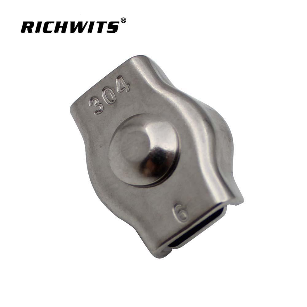 RICHWITS 304 Wire Rope Clamp Yuanbao Clip Lock 2mm, 0.004kg