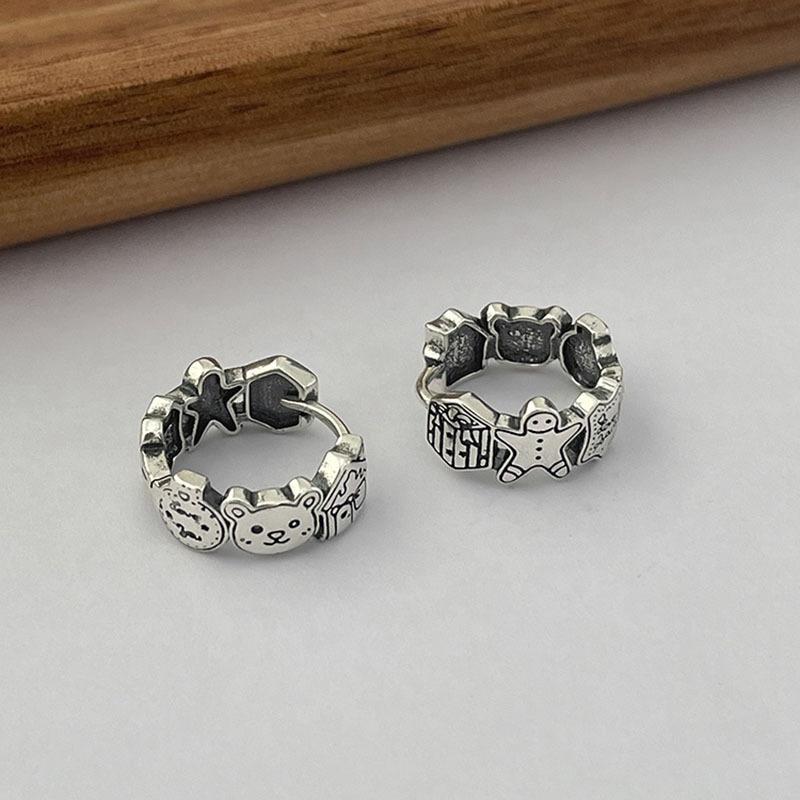 

Retro Cartoon Bear Earrings Fashion INS Niche Design Personality Trendy Gift for Women Elegant Lady s Classic Accessories