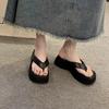 Summer Thicksoled Flip Flops For Women With Pu Upper And Rubber Sole For Casual Beach Wear