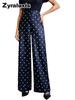 Wide Leg Pants for Women - Dot Casual High Waist Trousers