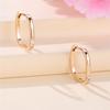Orecchini a cerchio quadrati trendy in zircone bianco cristallo per donna, colore oro vintage, gioielli da sposa