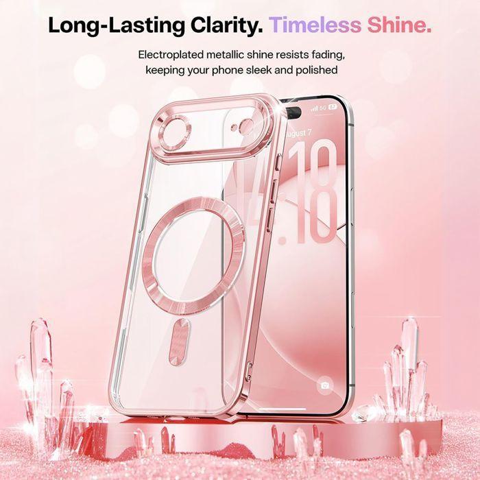Coque Antichoc - BOOLING - pour iPhone Air - Silicone Paillette Cercle Magnétique - Rose