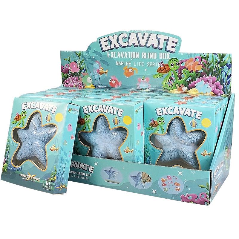 Starfish Marine Life Gemstone Dig Kit Archaeological Excavation Toy Children Science Kit Handmade Toys For Boy Girl Gifts