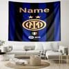 Custom Name Inter Milan Print Tapestry, Backdrop, Easy Setup, Ideal for Bedroom, Office & Living Room, with Aesthetic Wall Hanging Decor.