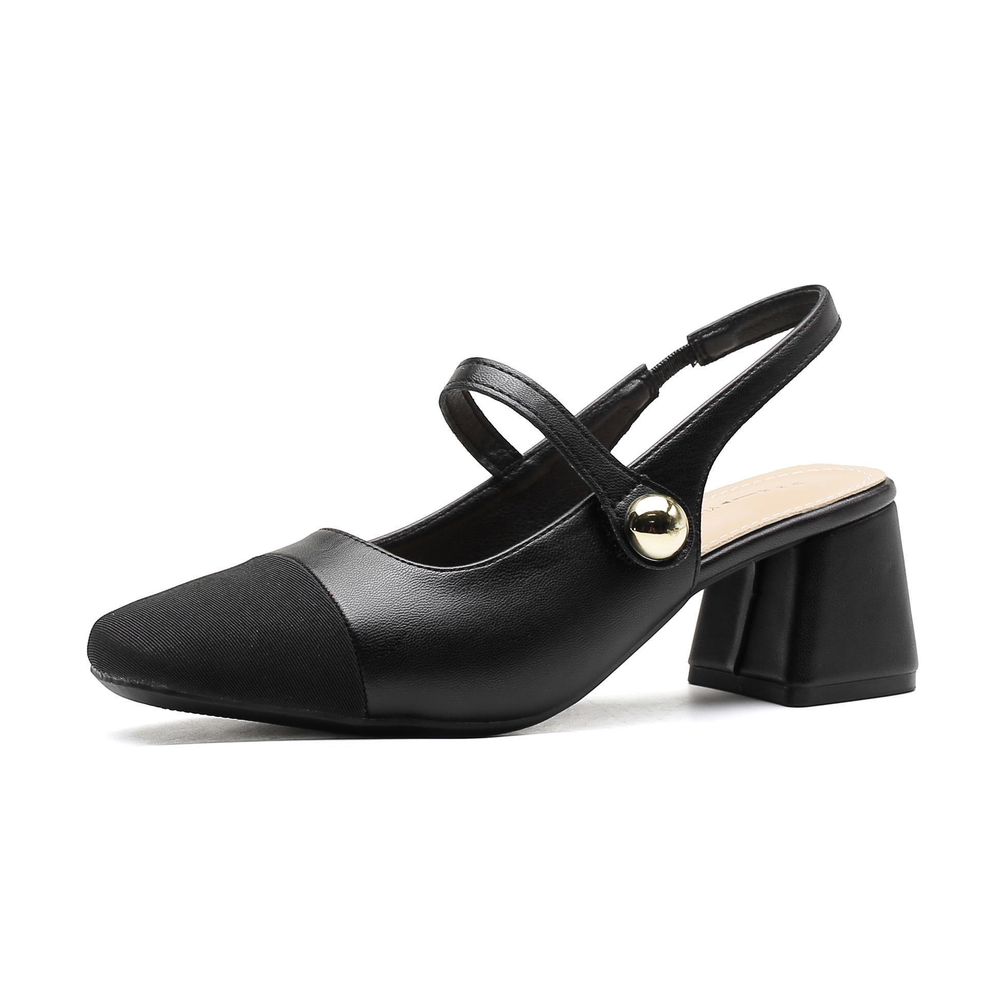 

Yuexin Wangping для Huizhou женские туфли на каблуках винограда мать с тем же Mary Jane крутые тапочки женские летние сандалии с сумкой на голову 40 чёрный