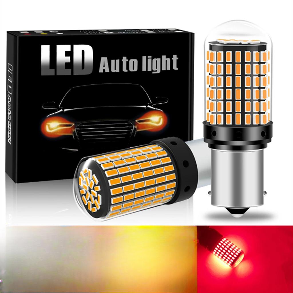 1pcs Car LED Turn Signal 1157 3014 144smd Bulb, Anti-flash Canbus1156 Brake Light