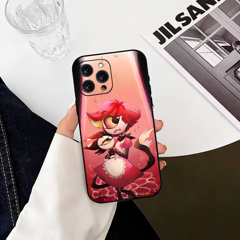 H-Hazbin Hotel N-Niffty  Phone Case For iPhone 17, 16,15,14,13,12,11 Plus,Pro Max, Others Soft Black Cover