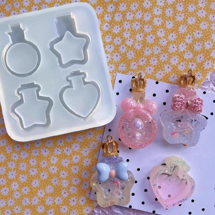 Resin Shaker Mold Quicksand Resin Casting Epoxy Silicone Mold for DIY Keychain